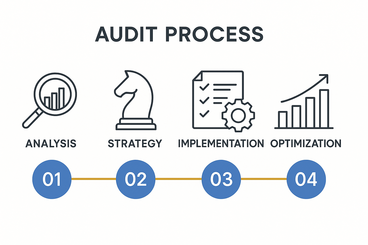 4-step Growth Audit process visualization